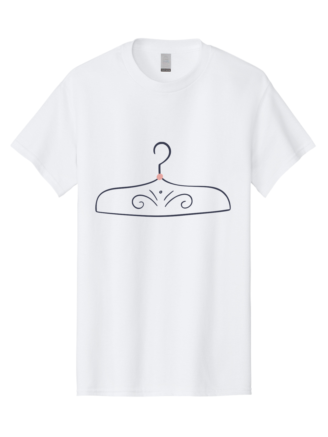 Ornate-Hanger Men'S Graphic Tee, 100% Cotton, Comfortable Casual Summer Wear, Machine Washable, Coat Hanger, Minimalist Design, Simple Line Art, Elegant Swirls, Subtle Details, Fashion Accessory, Clothing Organizer Aac061