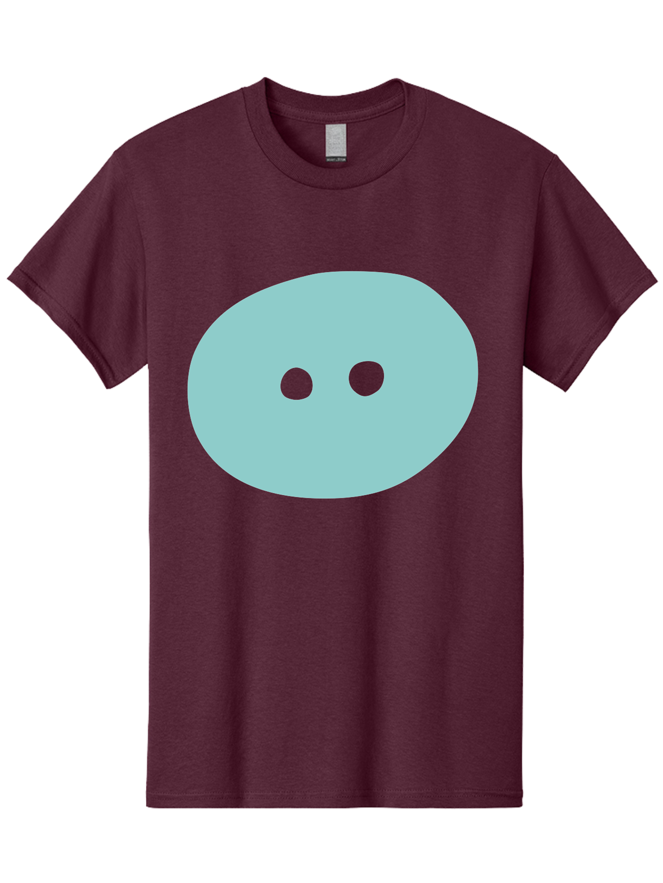 Oval-Shape Men'S Graphic Tee, 100% Cotton, Comfortable Casual Summer Wear, Machine Washable, Simple Face, Minimalist Design, Cartoon Character, Oval Shape, Two Eyes, Cute Expression, Digital Art, Modern Illustration Aac064
