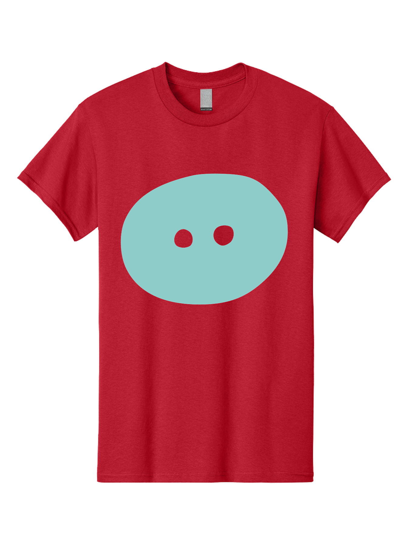 Oval-Shape Men'S Graphic Tee, 100% Cotton, Comfortable Casual Summer Wear, Machine Washable, Simple Face, Minimalist Design, Cartoon Character, Oval Shape, Two Eyes, Cute Expression, Digital Art, Modern Illustration Aac064