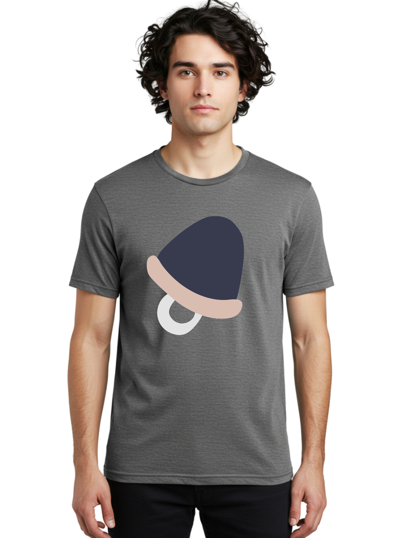 Pacifier Men'S Graphic Tee, 100% Cotton, Comfortable Casual Summer Wear, Machine Washable, Pacifier For Baby, Baby Soother, Nursery Accessories, Infant Care, Baby Supplies, Newborn Essentials Aac065