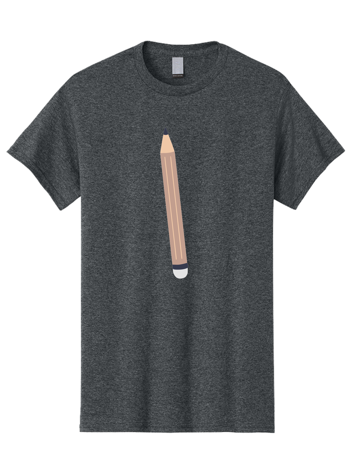 Pencil Men'S Graphic Tee, 100% Cotton, Comfortable Casual Summer Wear, Machine Washable, Wooden Pencil, Sharp Tip, Black Ferrule, White Eraser, Stationery Item, Writing Tool, Drawing Instrument, Office Supply Aac067