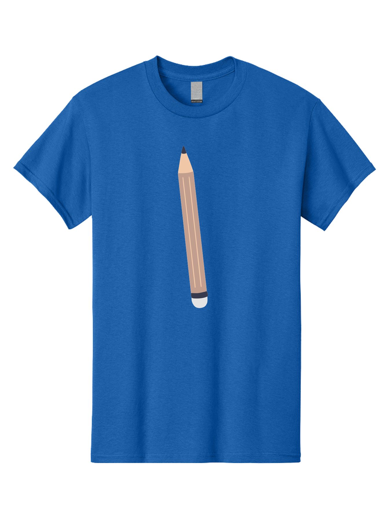 Pencil Men'S Graphic Tee, 100% Cotton, Comfortable Casual Summer Wear, Machine Washable, Wooden Pencil, Sharp Tip, Black Ferrule, White Eraser, Stationery Item, Writing Tool, Drawing Instrument, Office Supply Aac067
