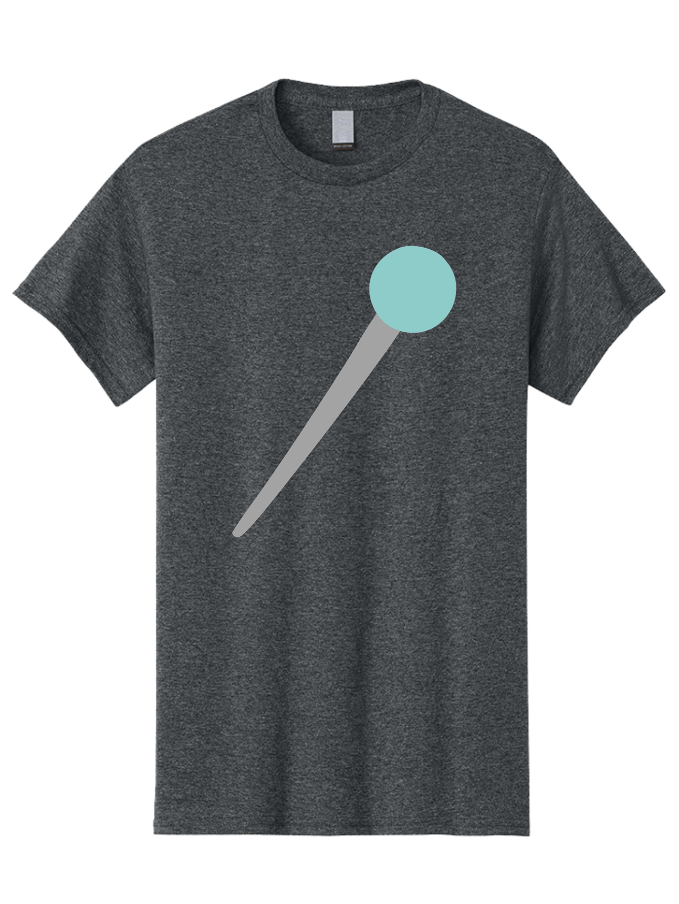 Pin-1 Men'S Graphic Tee, 100% Cotton, Comfortable Casual Summer Wear, Machine Washable, Thumbtack, Push Pin, Office Supplies, Stationery, Gray Metal, Light Blue Head, Simple Design, Minimalist Icon Aac069
