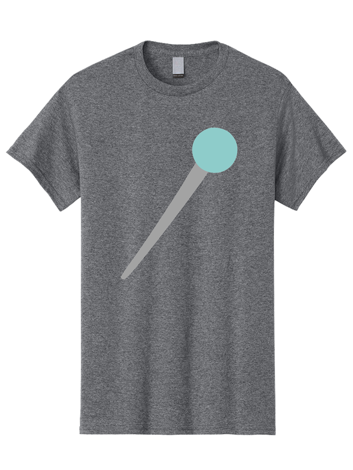 Pin-1 Men'S Graphic Tee, 100% Cotton, Comfortable Casual Summer Wear, Machine Washable, Thumbtack, Push Pin, Office Supplies, Stationery, Gray Metal, Light Blue Head, Simple Design, Minimalist Icon Aac069