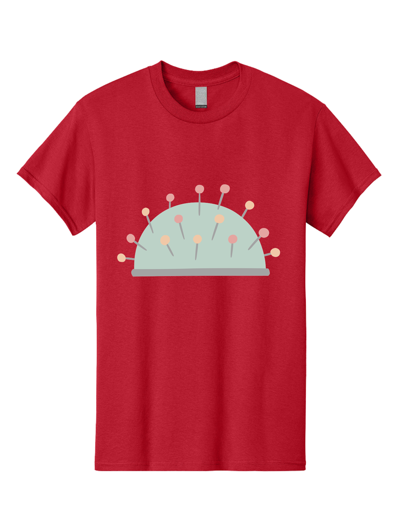 Pin-Cushion Men'S Graphic Tee, 100% Cotton, Comfortable Casual Summer Wear, Machine Washable, Sewing Accessories, Pin Cushion, Crafting Tools, Needles And Pins, Tailoring Supplies, Diy Sewing, Needlework, Embroidery, Pastel Colors Aac070