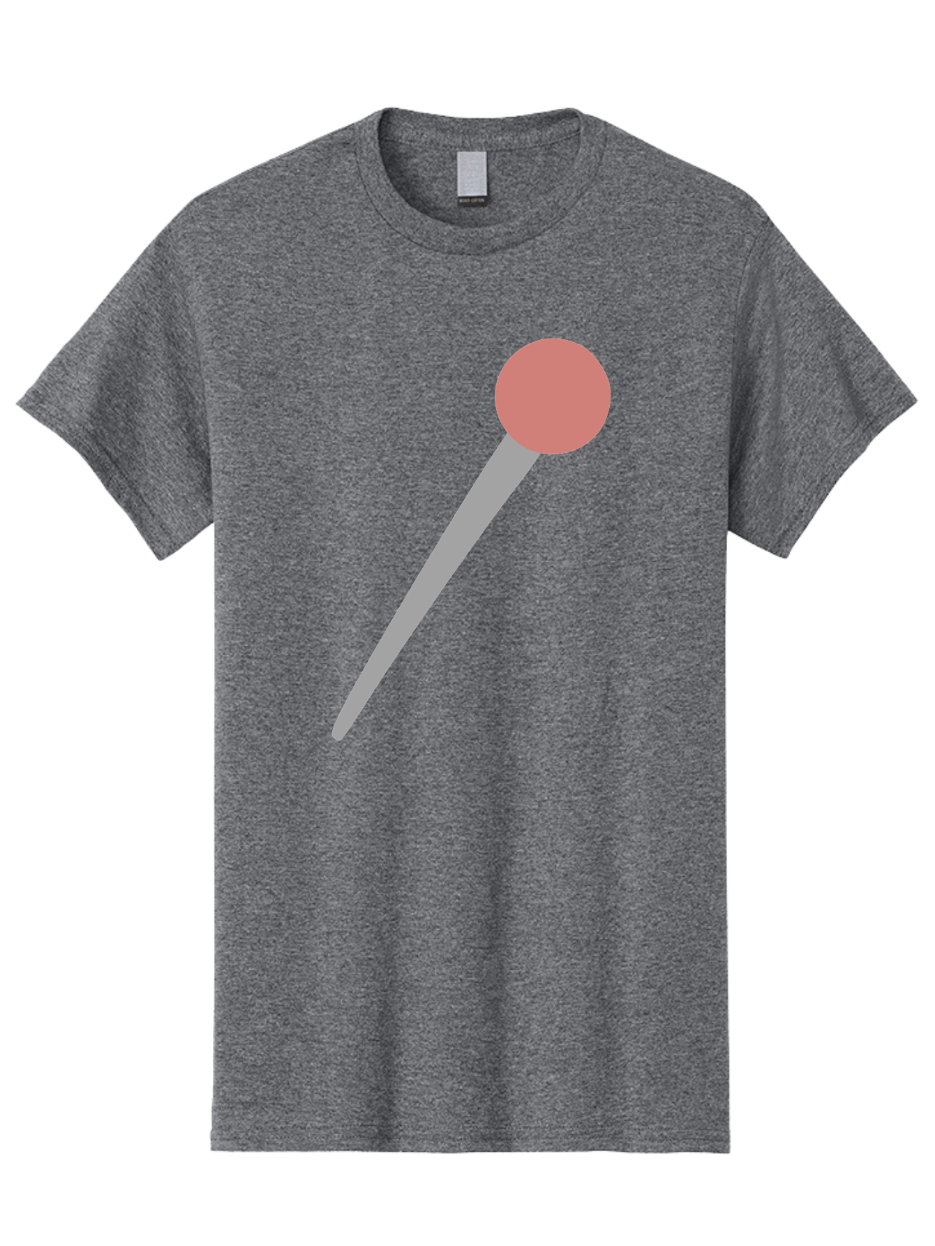 Pin Men'S Graphic Tee, 100% Cotton, Comfortable Casual Summer Wear, Machine Washable, Push Pin, Thumb Tack, Office Supplies, Red Circle, Grey Stick, Simple Design, Minimalistic Icon, Stationery Aac071