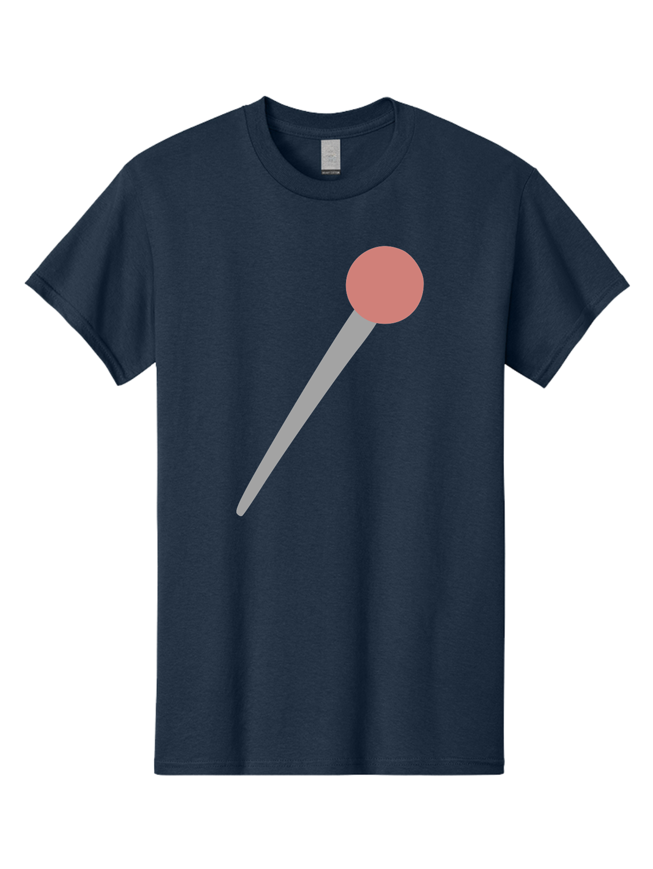 Pin Men'S Graphic Tee, 100% Cotton, Comfortable Casual Summer Wear, Machine Washable, Push Pin, Thumb Tack, Office Supplies, Red Circle, Grey Stick, Simple Design, Minimalistic Icon, Stationery Aac071