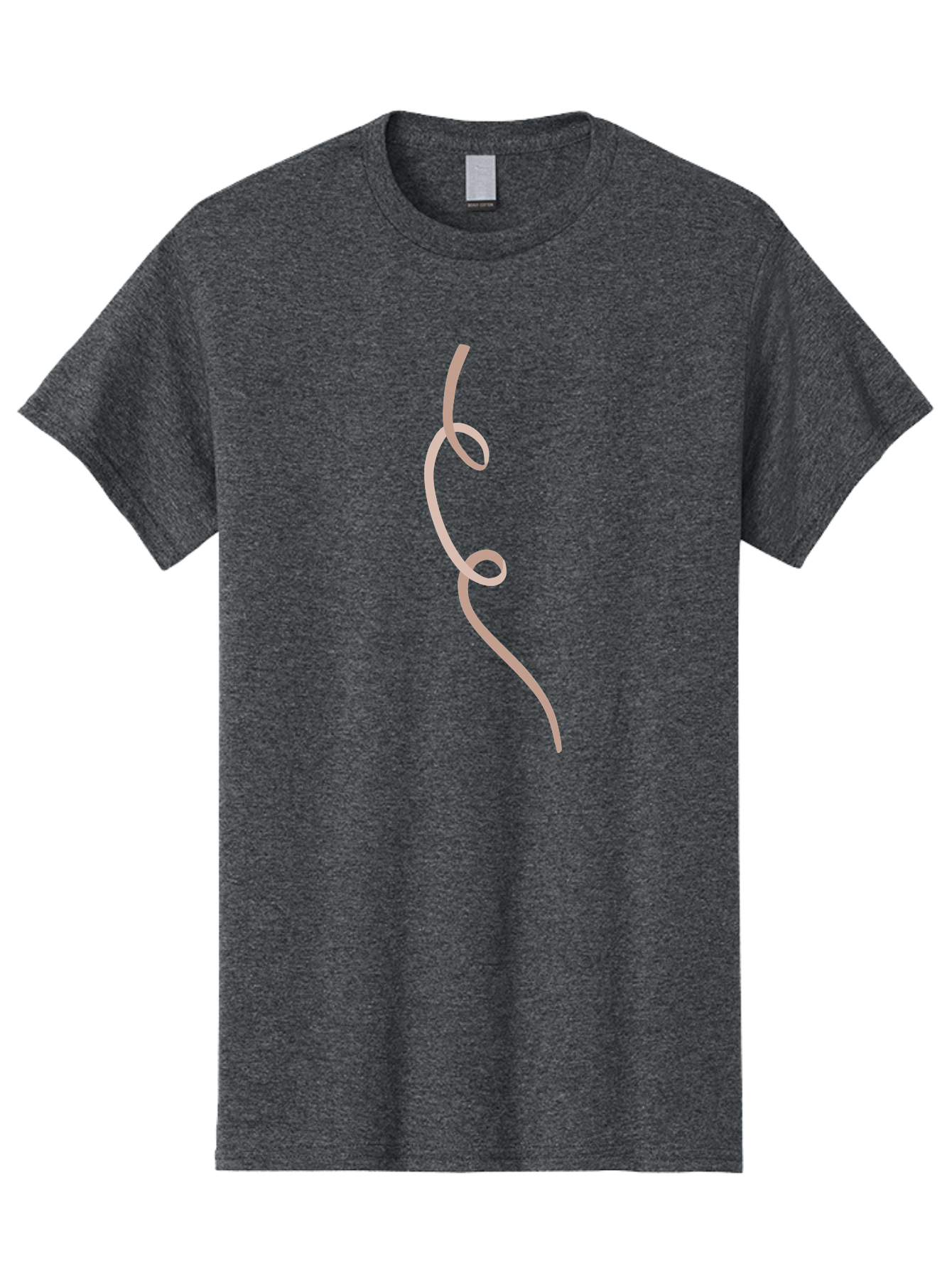 Pink-Curved-Line Men'S Graphic Tee, 100% Cotton, Comfortable Casual Summer Wear, Machine Washable, Pink Ribbon, Flowing Design, Elegant Curve, Whimsical Shape, Abstract Art, Minimalist Illustration, Soft Pink Hue, Decorative Element Aac073