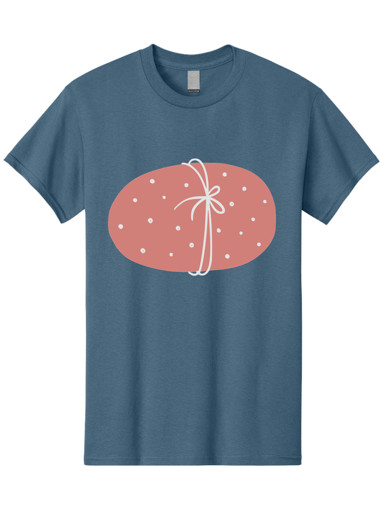 Pink-Gift Men'S Graphic Tee, 100% Cotton, Comfortable Casual Summer Wear, Machine Washable, Oval Gift, Pink Wrapping, White Polka Dots, Ribbon Bow, Gift Wrapping, Present, Festive Design, Celebratory Theme, Decorative Element, Charming Gift Aac074