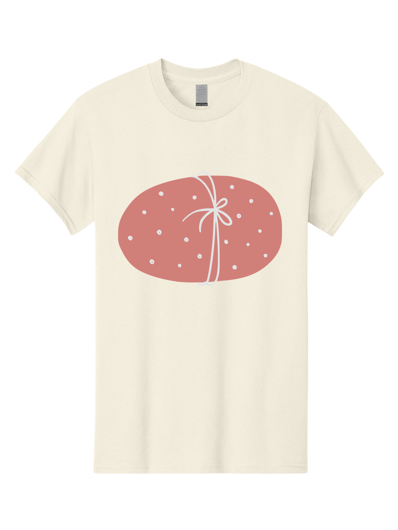 Pink-Gift Men'S Graphic Tee, 100% Cotton, Comfortable Casual Summer Wear, Machine Washable, Oval Gift, Pink Wrapping, White Polka Dots, Ribbon Bow, Gift Wrapping, Present, Festive Design, Celebratory Theme, Decorative Element, Charming Gift Aac074