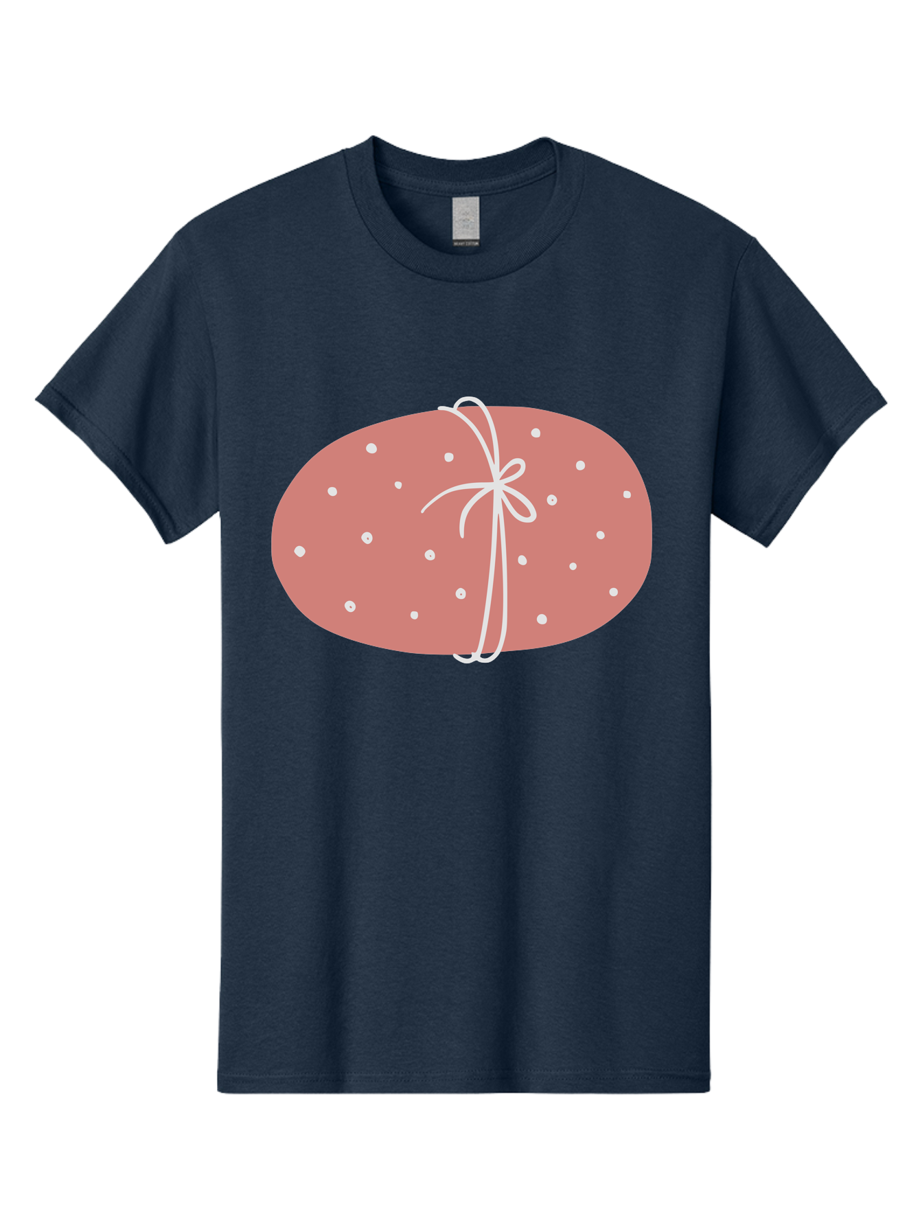 Pink-Gift Men'S Graphic Tee, 100% Cotton, Comfortable Casual Summer Wear, Machine Washable, Oval Gift, Pink Wrapping, White Polka Dots, Ribbon Bow, Gift Wrapping, Present, Festive Design, Celebratory Theme, Decorative Element, Charming Gift Aac074