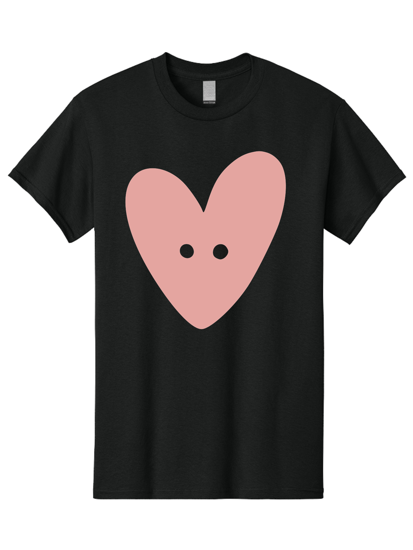 Pink-Heart-Button Men'S Graphic Tee, 100% Cotton, Comfortable Casual Summer Wear, Machine Washable, Heart Symbol, Pink Icon, Love Emblem, Cute Design, Simple Illustration, Minimalist Art Aac075