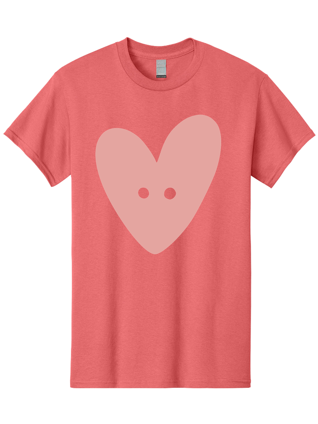 Pink-Heart-Button Men'S Graphic Tee, 100% Cotton, Comfortable Casual Summer Wear, Machine Washable, Heart Symbol, Pink Icon, Love Emblem, Cute Design, Simple Illustration, Minimalist Art Aac075