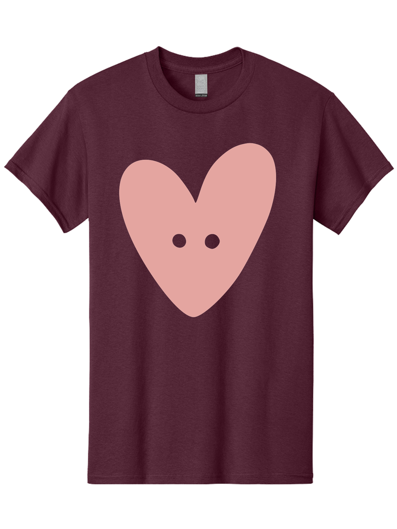 Pink-Heart-Button Men'S Graphic Tee, 100% Cotton, Comfortable Casual Summer Wear, Machine Washable, Heart Symbol, Pink Icon, Love Emblem, Cute Design, Simple Illustration, Minimalist Art Aac075