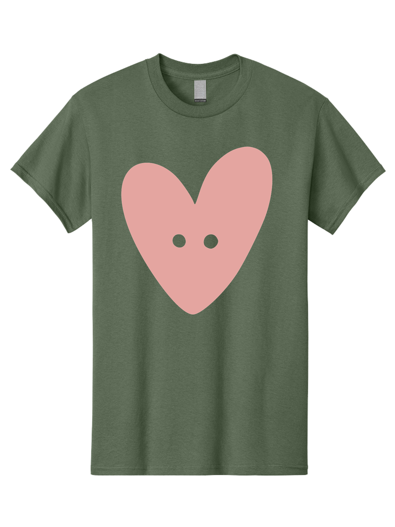 Pink-Heart-Button Men'S Graphic Tee, 100% Cotton, Comfortable Casual Summer Wear, Machine Washable, Heart Symbol, Pink Icon, Love Emblem, Cute Design, Simple Illustration, Minimalist Art Aac075