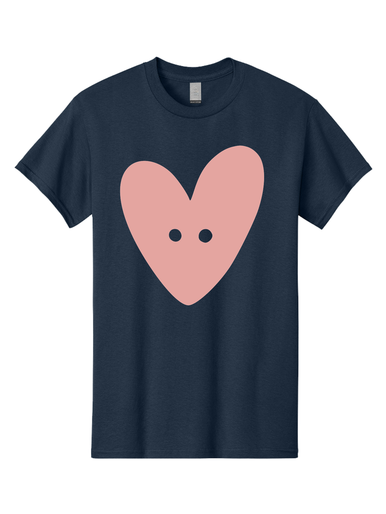 Pink-Heart-Button Men'S Graphic Tee, 100% Cotton, Comfortable Casual Summer Wear, Machine Washable, Heart Symbol, Pink Icon, Love Emblem, Cute Design, Simple Illustration, Minimalist Art Aac075