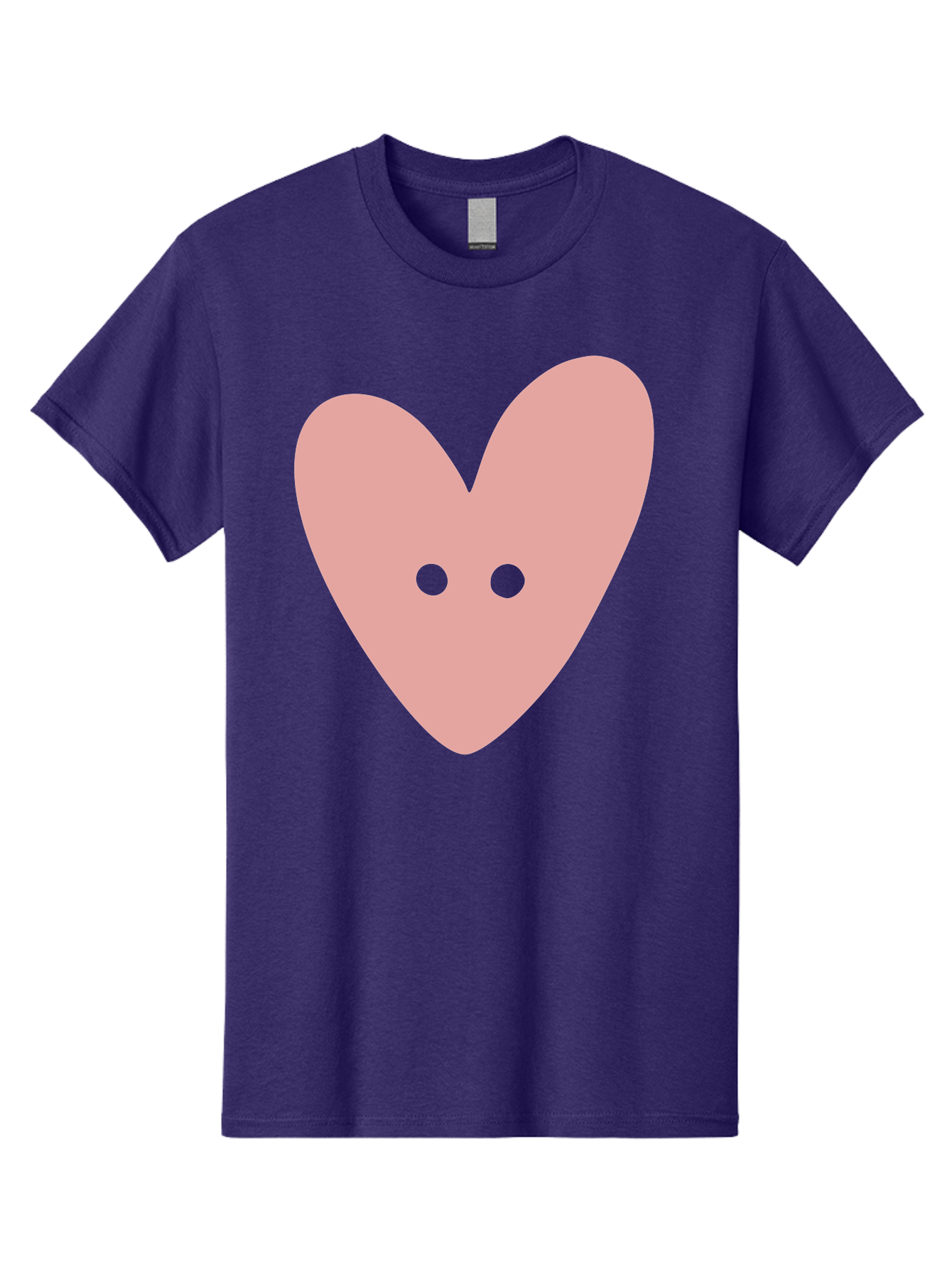 Pink-Heart-Button Men'S Graphic Tee, 100% Cotton, Comfortable Casual Summer Wear, Machine Washable, Heart Symbol, Pink Icon, Love Emblem, Cute Design, Simple Illustration, Minimalist Art Aac075