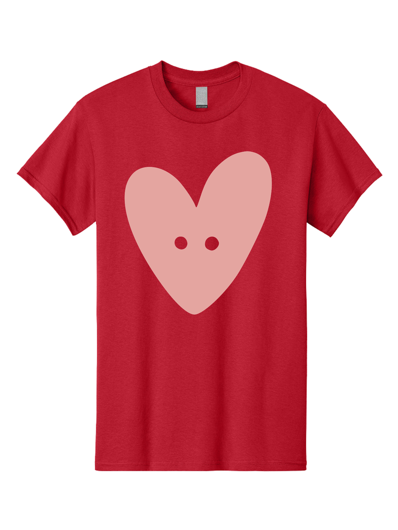 Pink-Heart-Button Men'S Graphic Tee, 100% Cotton, Comfortable Casual Summer Wear, Machine Washable, Heart Symbol, Pink Icon, Love Emblem, Cute Design, Simple Illustration, Minimalist Art Aac075