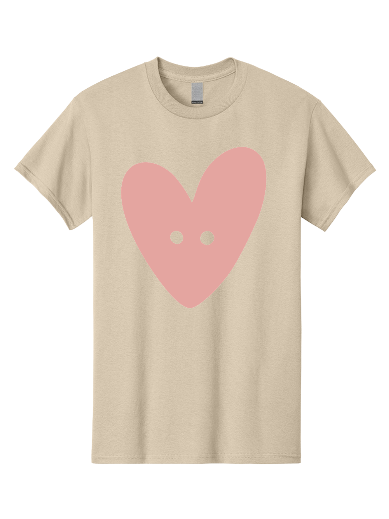 Pink-Heart-Button Men'S Graphic Tee, 100% Cotton, Comfortable Casual Summer Wear, Machine Washable, Heart Symbol, Pink Icon, Love Emblem, Cute Design, Simple Illustration, Minimalist Art Aac075