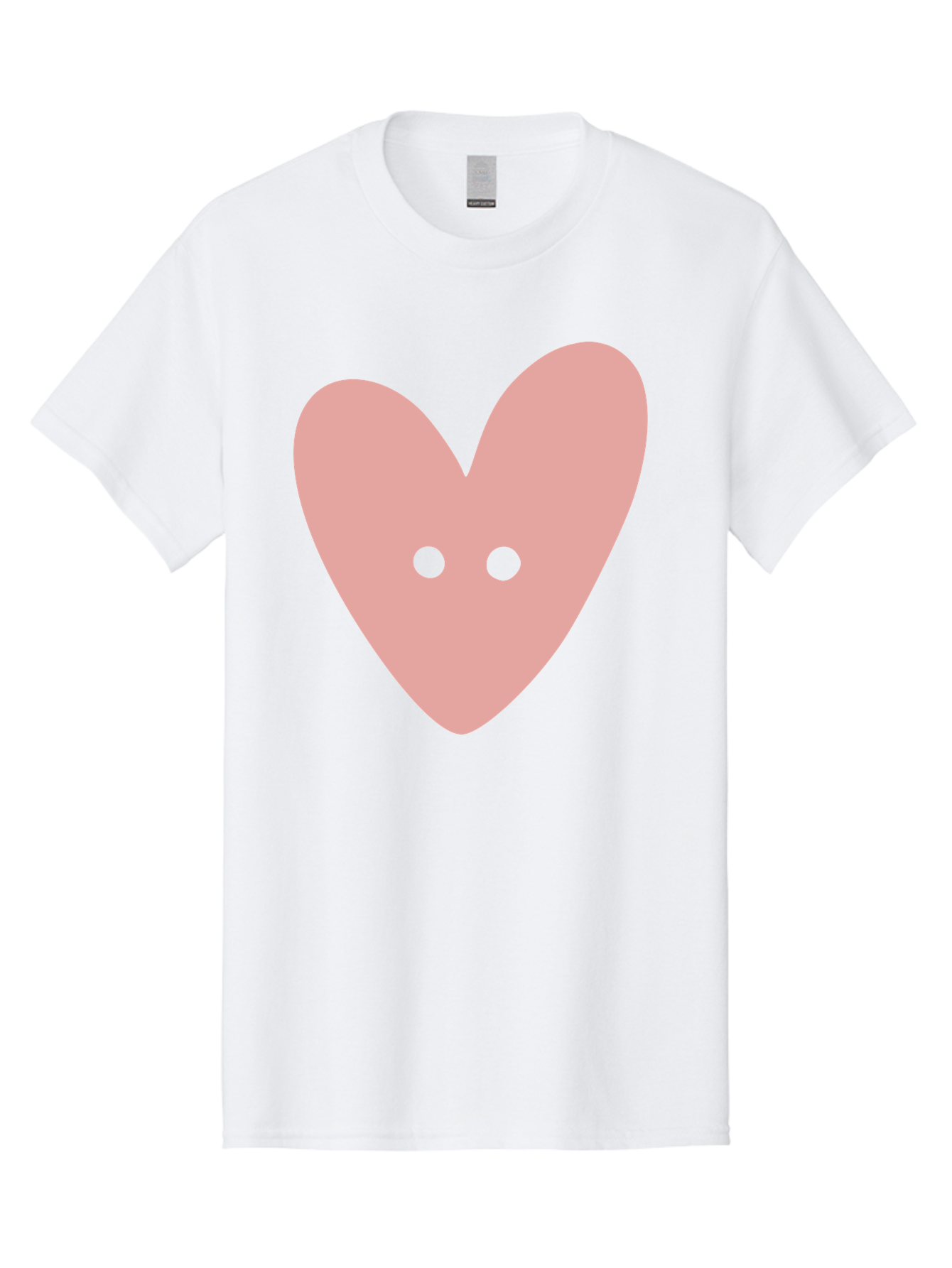 Pink-Heart-Button Men'S Graphic Tee, 100% Cotton, Comfortable Casual Summer Wear, Machine Washable, Heart Symbol, Pink Icon, Love Emblem, Cute Design, Simple Illustration, Minimalist Art Aac075