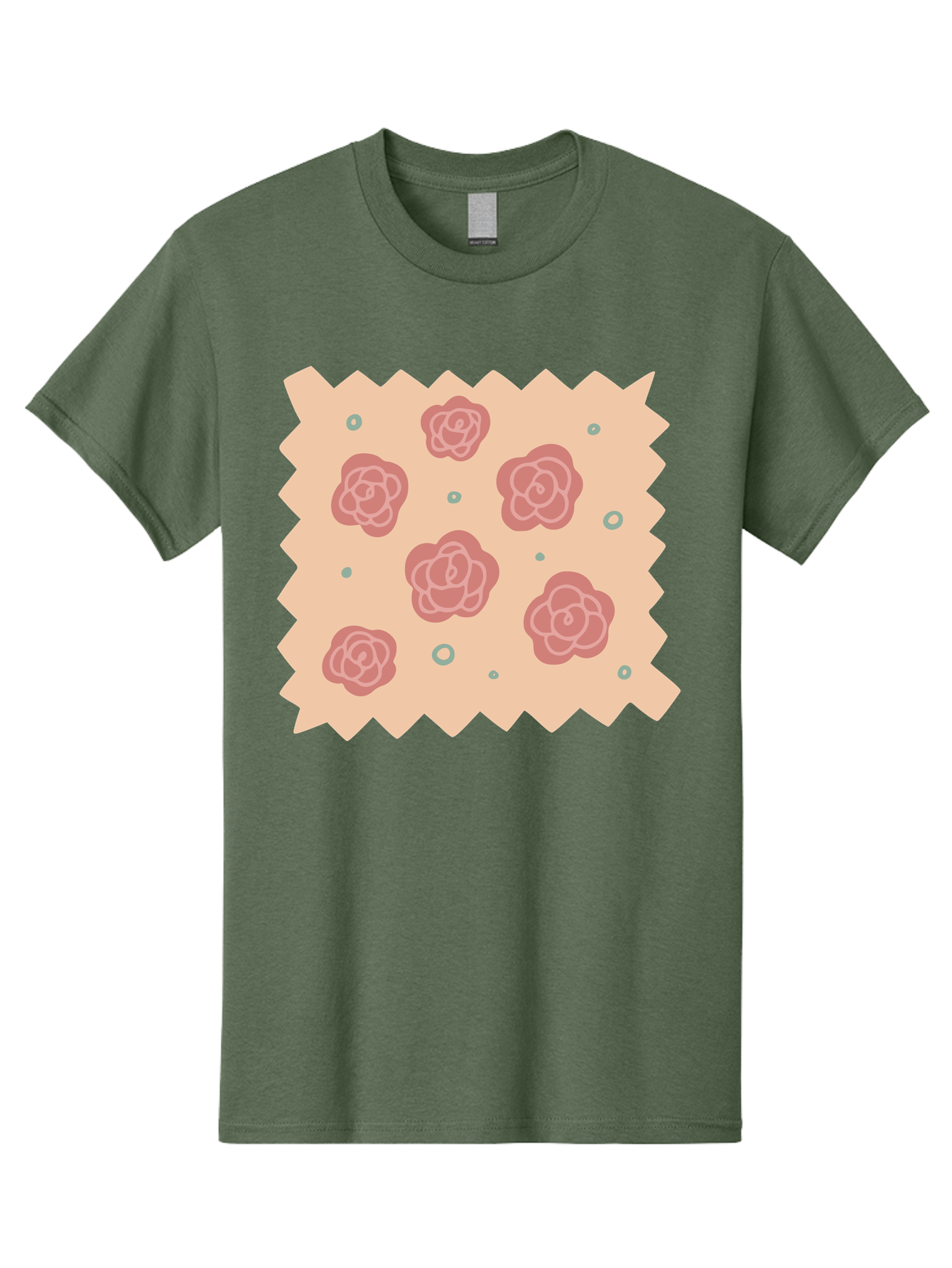 Pink-Roses Men'S Graphic Tee, 100% Cotton, Comfortable Casual Summer Wear, Machine Washable, Pink Roses, White Outlines, Floral Pattern, Decorative Design, Abstract Flowers, Elegant Graphics, Minimalist Art Aac079