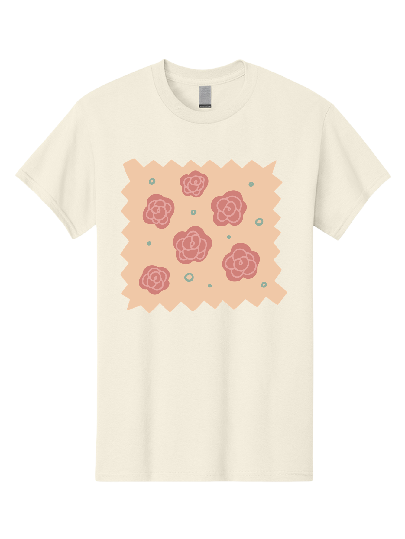 Pink-Roses Men'S Graphic Tee, 100% Cotton, Comfortable Casual Summer Wear, Machine Washable, Pink Roses, White Outlines, Floral Pattern, Decorative Design, Abstract Flowers, Elegant Graphics, Minimalist Art Aac079