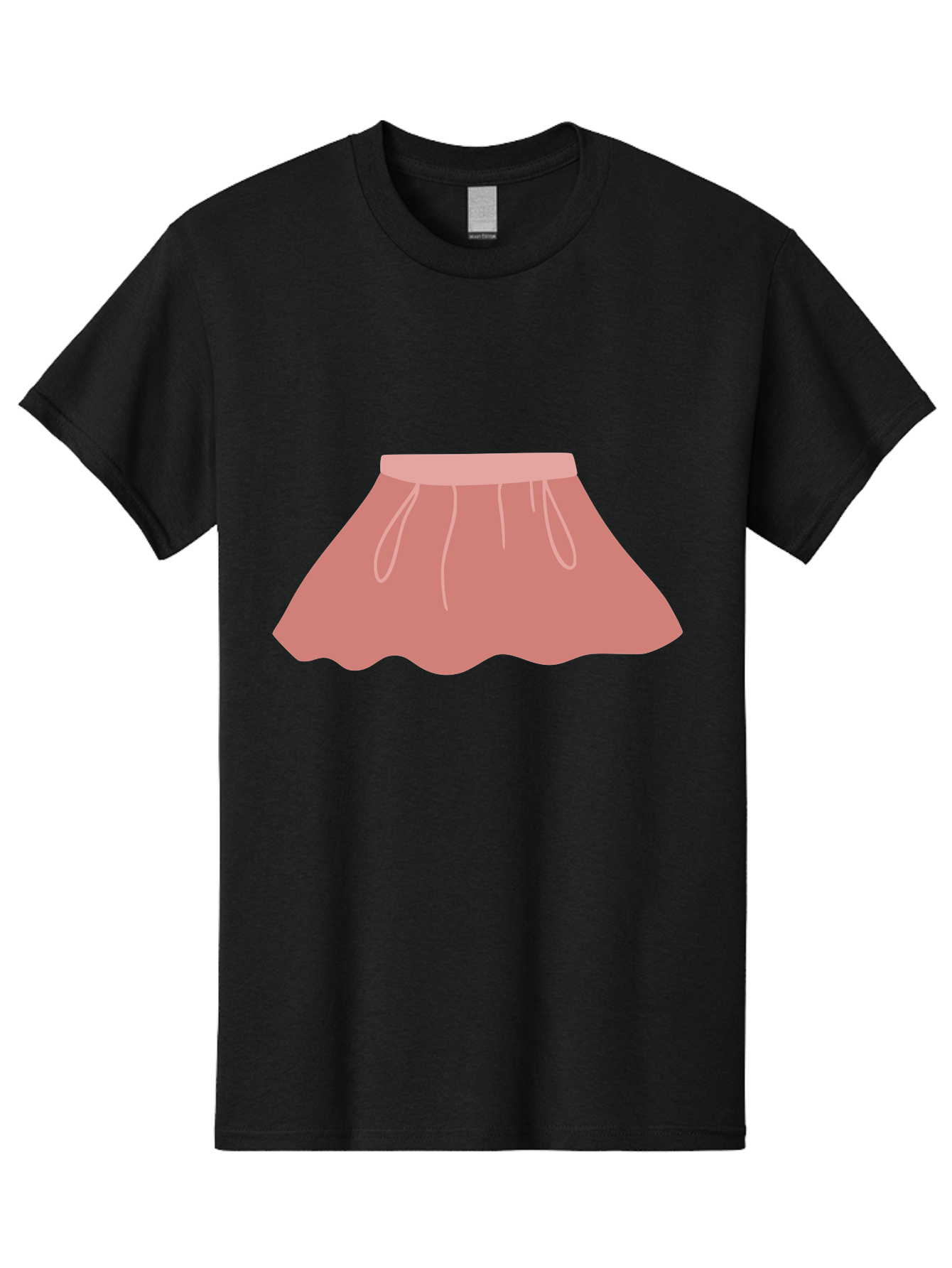 Pink-Skirt Men'S Graphic Tee, 100% Cotton, Comfortable Casual Summer Wear, Machine Washable, Pink Skirt, Women'S Fashion, Clothing Illustration, Simple Design, Pastel Colors, Minimalist Style, Fashion Graphics, Women'S Clothing Aac080