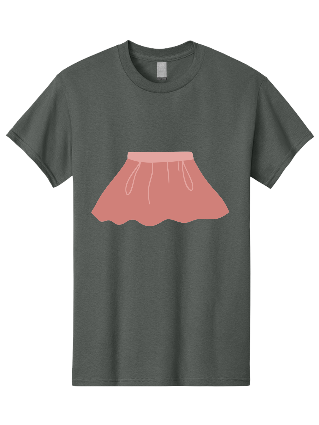 Pink-Skirt Men'S Graphic Tee, 100% Cotton, Comfortable Casual Summer Wear, Machine Washable, Pink Skirt, Women'S Fashion, Clothing Illustration, Simple Design, Pastel Colors, Minimalist Style, Fashion Graphics, Women'S Clothing Aac080