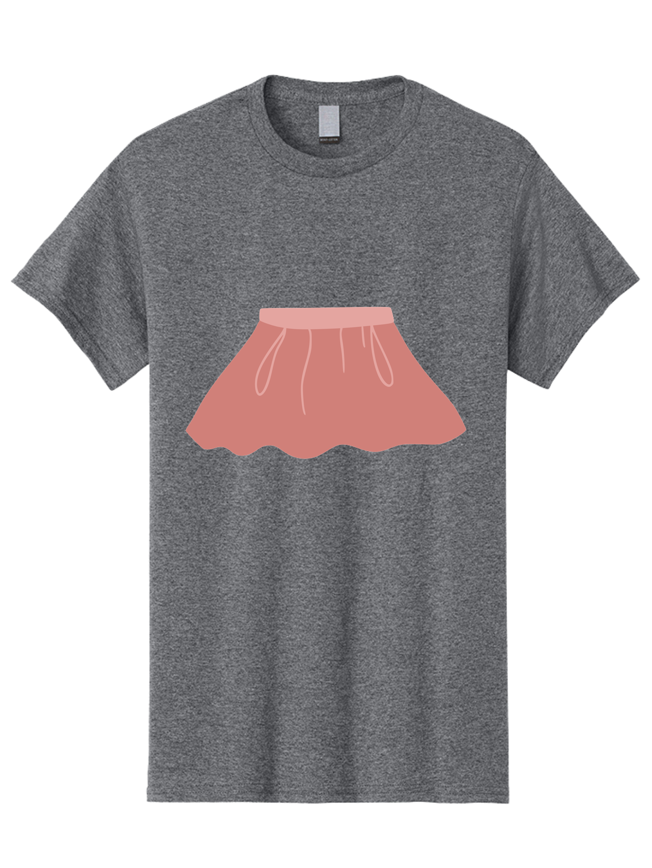 Pink-Skirt Men'S Graphic Tee, 100% Cotton, Comfortable Casual Summer Wear, Machine Washable, Pink Skirt, Women'S Fashion, Clothing Illustration, Simple Design, Pastel Colors, Minimalist Style, Fashion Graphics, Women'S Clothing Aac080