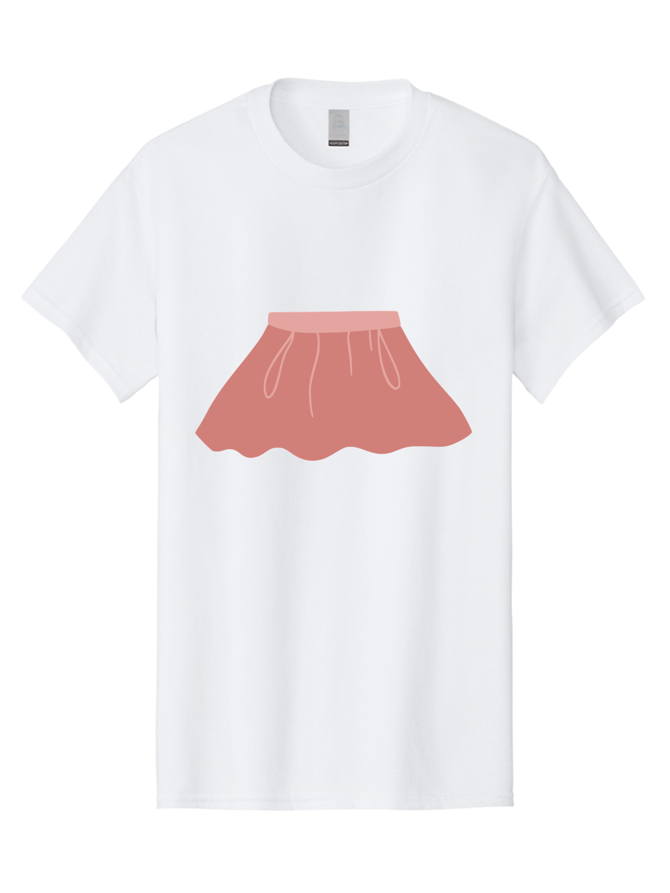 Pink-Skirt Men'S Graphic Tee, 100% Cotton, Comfortable Casual Summer Wear, Machine Washable, Pink Skirt, Women'S Fashion, Clothing Illustration, Simple Design, Pastel Colors, Minimalist Style, Fashion Graphics, Women'S Clothing Aac080