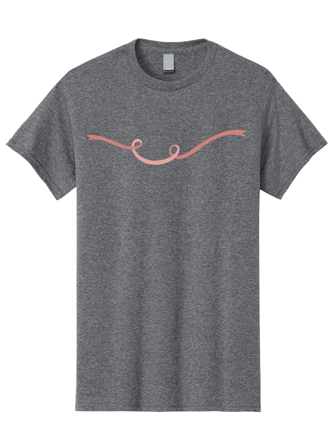 Pink-Swirl Men'S Graphic Tee, 100% Cotton, Comfortable Casual Summer Wear, Machine Washable, Curly Pink Line, Swirling Curve, Abstract Shape, Artistic Design, Minimalist Art, Flowing Line, Modern Graphics Aac083