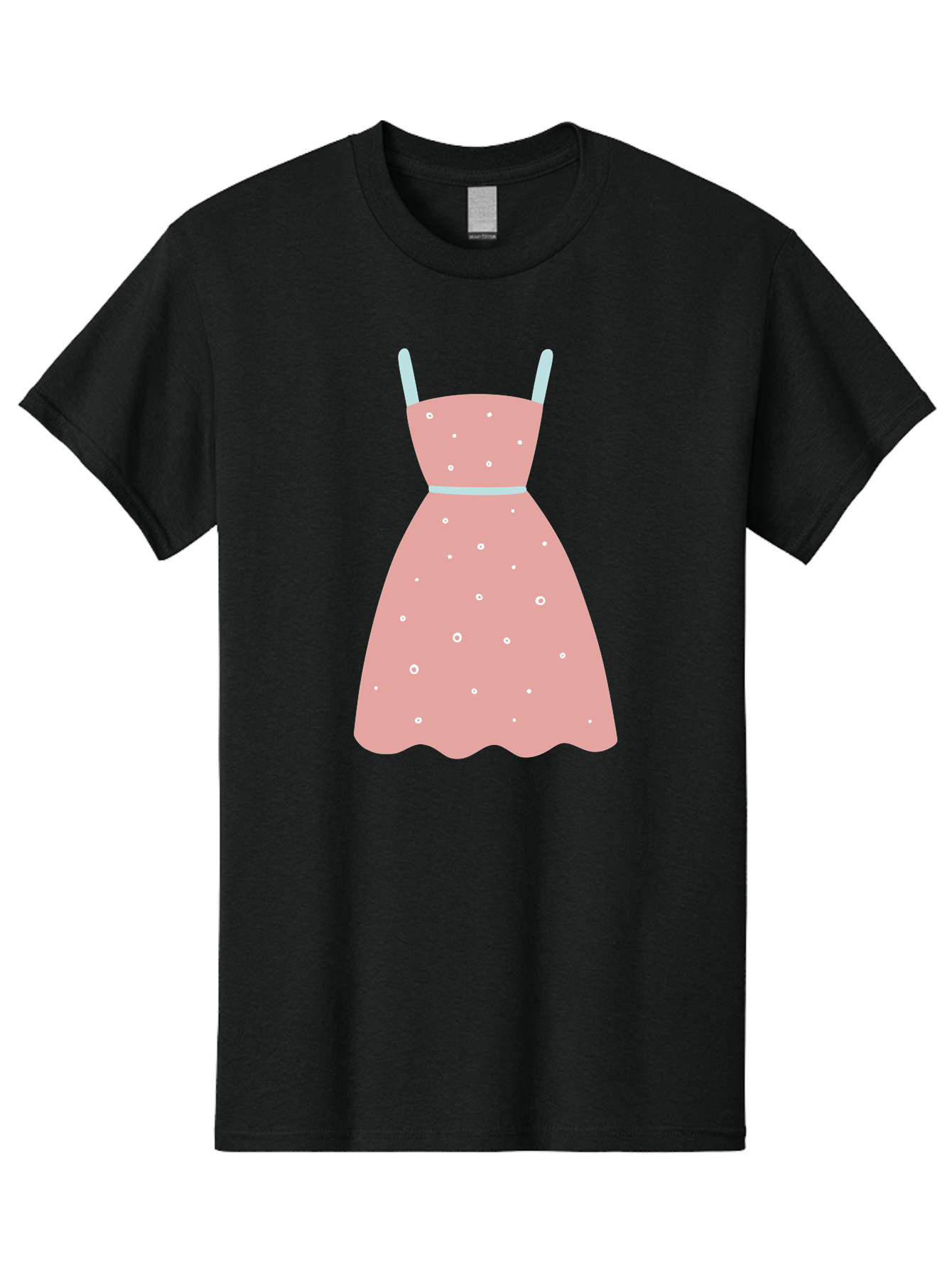 Polka-Dot-Dress Men'S Graphic Tee, 100% Cotton, Comfortable Casual Summer Wear, Machine Washable, Pink Dress, Polka Dot Pattern, Feminine Fashion, Elegant Design, White Accents, Stylish Clothing, Retro Style, Women'S Wear, Polka Dot Dress Aac085