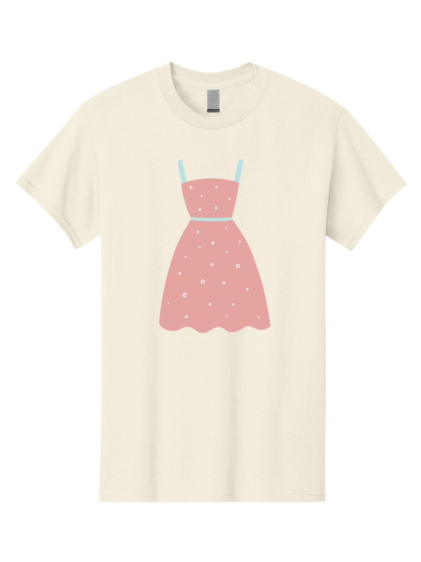 Polka-Dot-Dress Men'S Graphic Tee, 100% Cotton, Comfortable Casual Summer Wear, Machine Washable, Pink Dress, Polka Dot Pattern, Feminine Fashion, Elegant Design, White Accents, Stylish Clothing, Retro Style, Women'S Wear, Polka Dot Dress Aac085