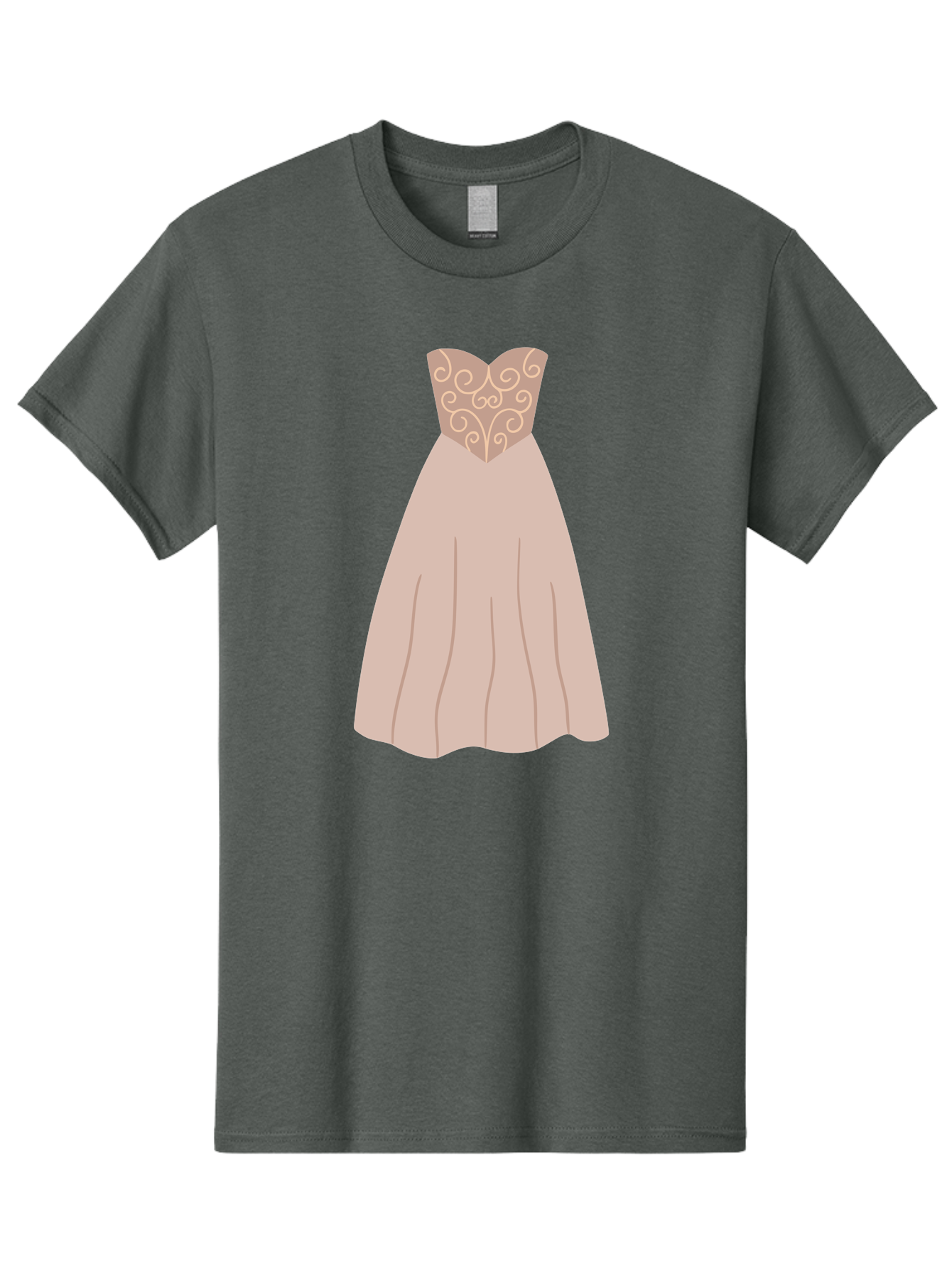 Prom-Dress Men'S Graphic Tee, 100% Cotton, Comfortable Casual Summer Wear, Machine Washable, Formal Evening Gown, Sweetheart Neckline, Strapless Dress, Flowing Skirt, Elegant Design, Beige Color, Vintage Style, Wedding Dress, Luxury Fashion, Aac087