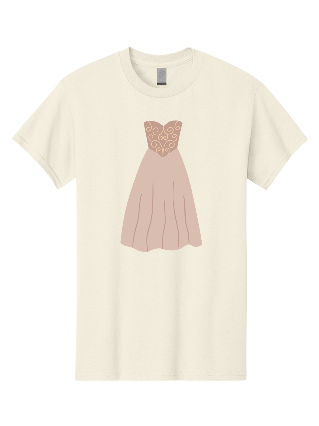 Prom-Dress Men'S Graphic Tee, 100% Cotton, Comfortable Casual Summer Wear, Machine Washable, Formal Evening Gown, Sweetheart Neckline, Strapless Dress, Flowing Skirt, Elegant Design, Beige Color, Vintage Style, Wedding Dress, Luxury Fashion, Aac087