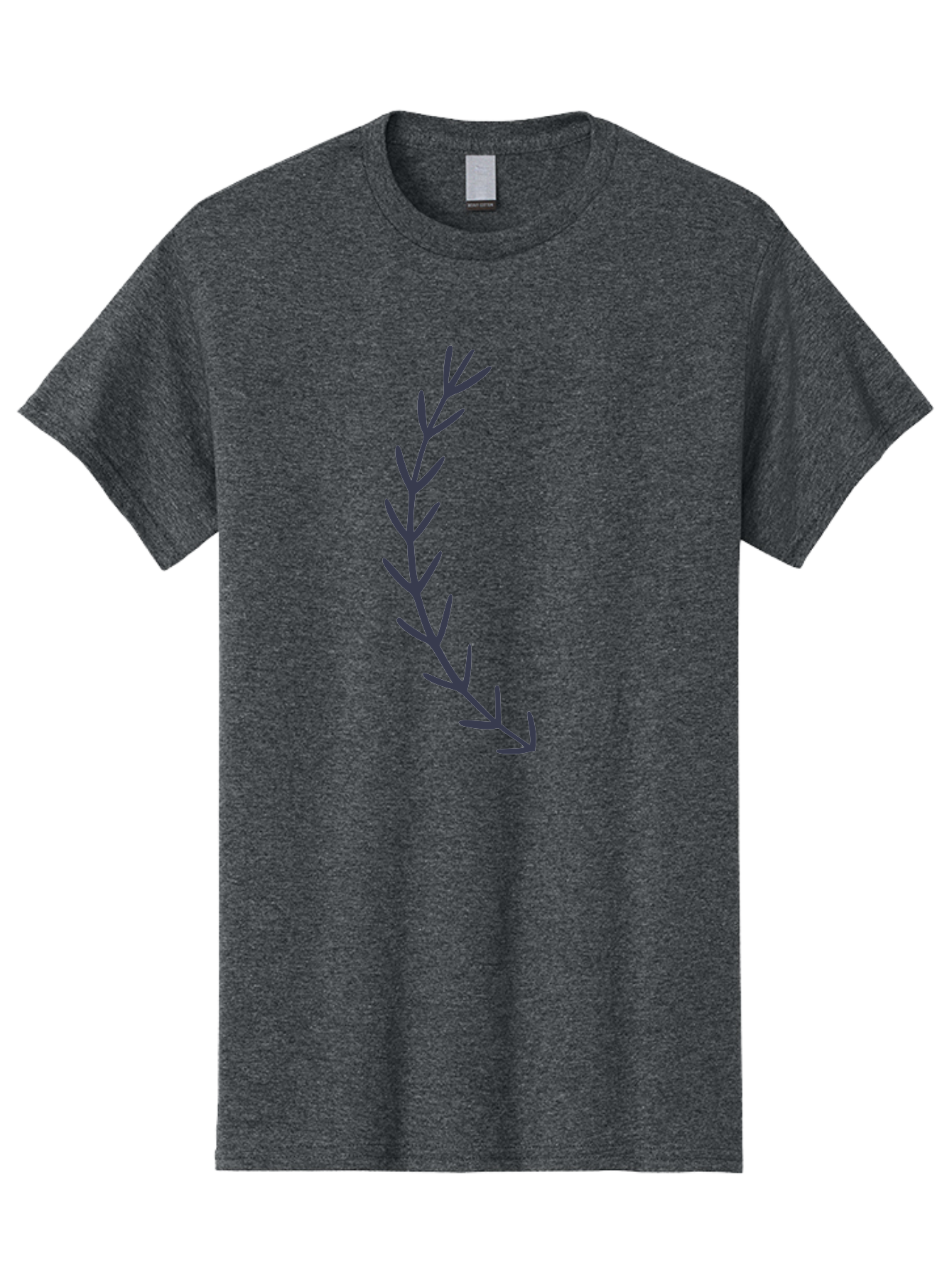 Purple-Branch Men'S Graphic Tee, 100% Cotton, Comfortable Casual Summer Wear, Machine Washable, Hand Drawn Purple Branch, Simple Design, Minimalist Art, Dark Purple Lines, Leafy Pattern, Abstract Illustration, Artistic Expression Aac088