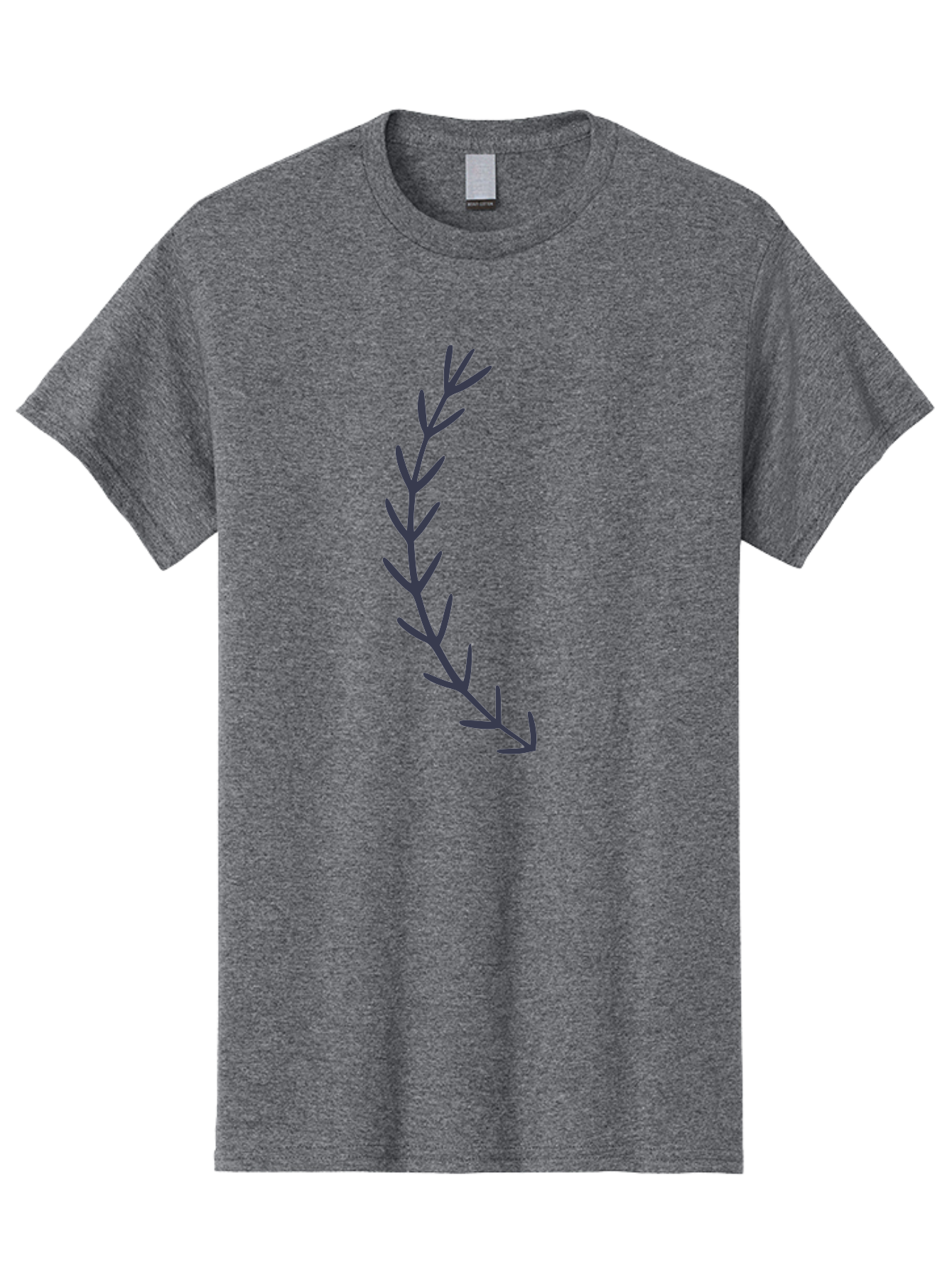 Purple-Branch Men'S Graphic Tee, 100% Cotton, Comfortable Casual Summer Wear, Machine Washable, Hand Drawn Purple Branch, Simple Design, Minimalist Art, Dark Purple Lines, Leafy Pattern, Abstract Illustration, Artistic Expression Aac088