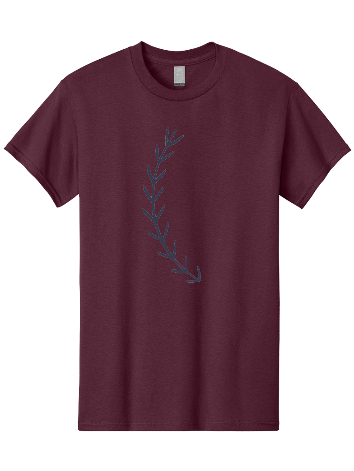 Purple-Branch Men'S Graphic Tee, 100% Cotton, Comfortable Casual Summer Wear, Machine Washable, Hand Drawn Purple Branch, Simple Design, Minimalist Art, Dark Purple Lines, Leafy Pattern, Abstract Illustration, Artistic Expression Aac088
