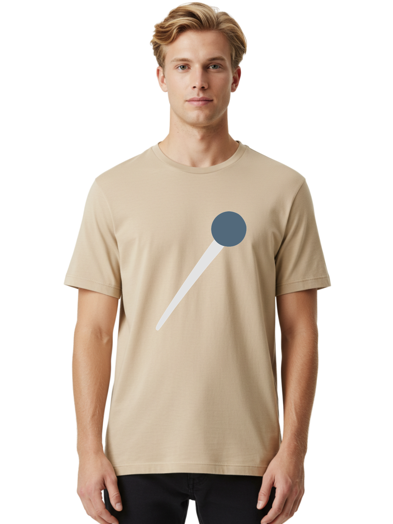 Push-Pin Men'S Graphic Tee, 100% Cotton, Comfortable Casual Summer Wear, Machine Washable, Push Pin, Office Supply, Gray Head, White Shaft, Graphic Icon, Minimalist Design, Simple Illustration Aac090