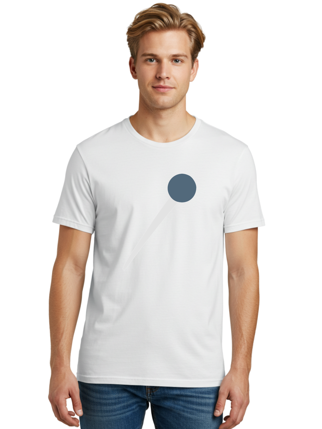 Push-Pin Men'S Graphic Tee, 100% Cotton, Comfortable Casual Summer Wear, Machine Washable, Push Pin, Office Supply, Gray Head, White Shaft, Graphic Icon, Minimalist Design, Simple Illustration Aac090