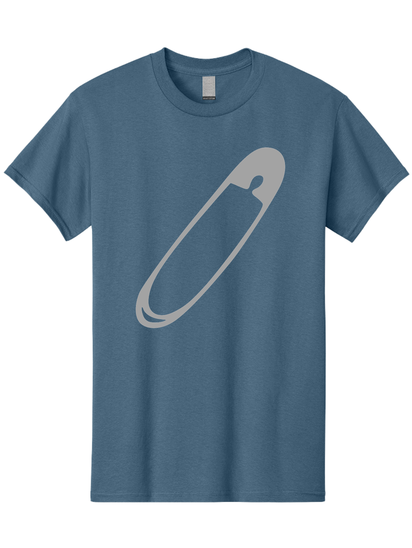 Safety-Pin-1 Men'S Graphic Tee, 100% Cotton, Comfortable Casual Summer Wear, Machine Washable, Safety Pin, Gray Metal, Simple Design, Minimalist Style, Utility Icon, Fashion Accessory, Office Supply Aac094