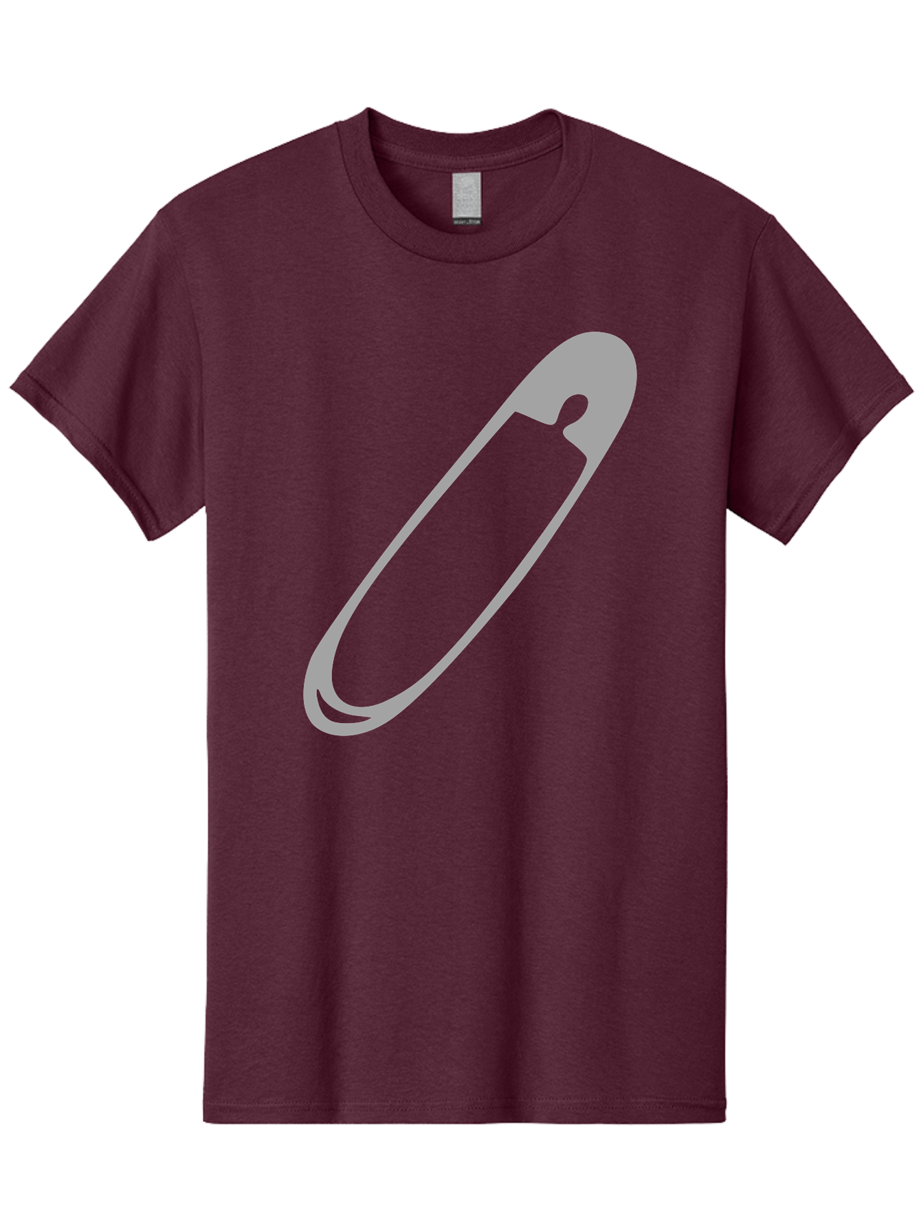 Safety-Pin-1 Men'S Graphic Tee, 100% Cotton, Comfortable Casual Summer Wear, Machine Washable, Safety Pin, Gray Metal, Simple Design, Minimalist Style, Utility Icon, Fashion Accessory, Office Supply Aac094