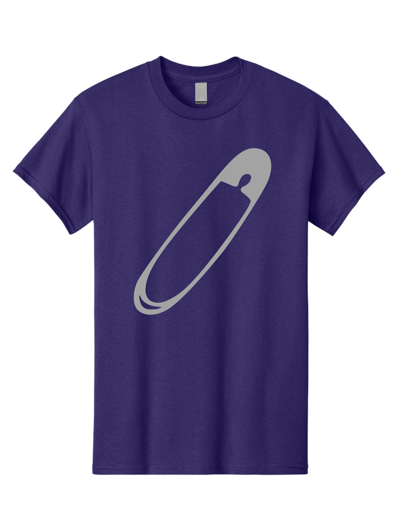 Safety-Pin-1 Men'S Graphic Tee, 100% Cotton, Comfortable Casual Summer Wear, Machine Washable, Safety Pin, Gray Metal, Simple Design, Minimalist Style, Utility Icon, Fashion Accessory, Office Supply Aac094