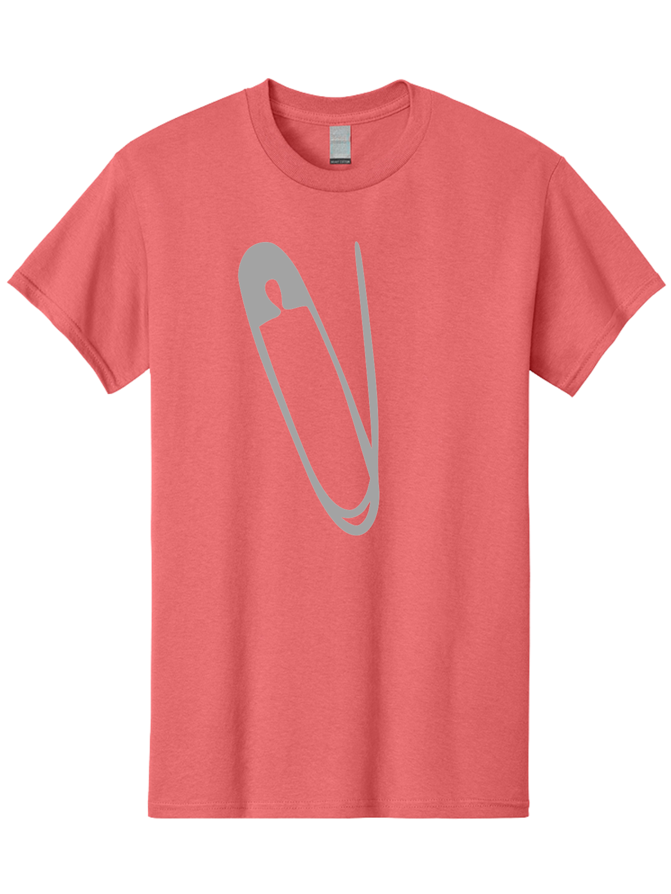 Safety-Pin Men'S Graphic Tee, 100% Cotton, Comfortable Casual Summer Wear, Machine Washable, Safety Pin, Gray Safety Pin, Pin Icon, Gray Icon, Simple Design, Minimalist Graphic, Safety Pin Illustration Aac095