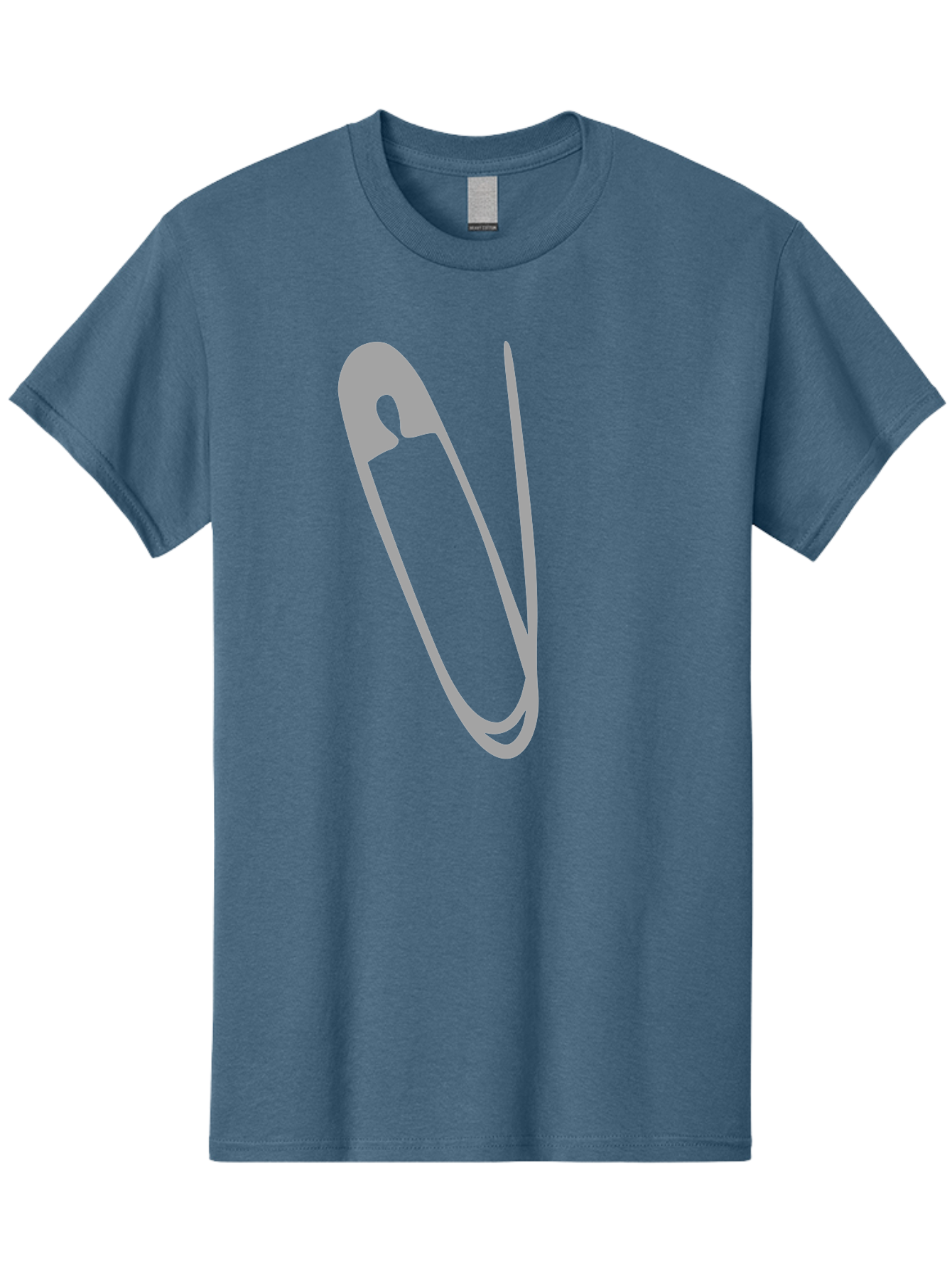 Safety-Pin Men'S Graphic Tee, 100% Cotton, Comfortable Casual Summer Wear, Machine Washable, Safety Pin, Gray Safety Pin, Pin Icon, Gray Icon, Simple Design, Minimalist Graphic, Safety Pin Illustration Aac095