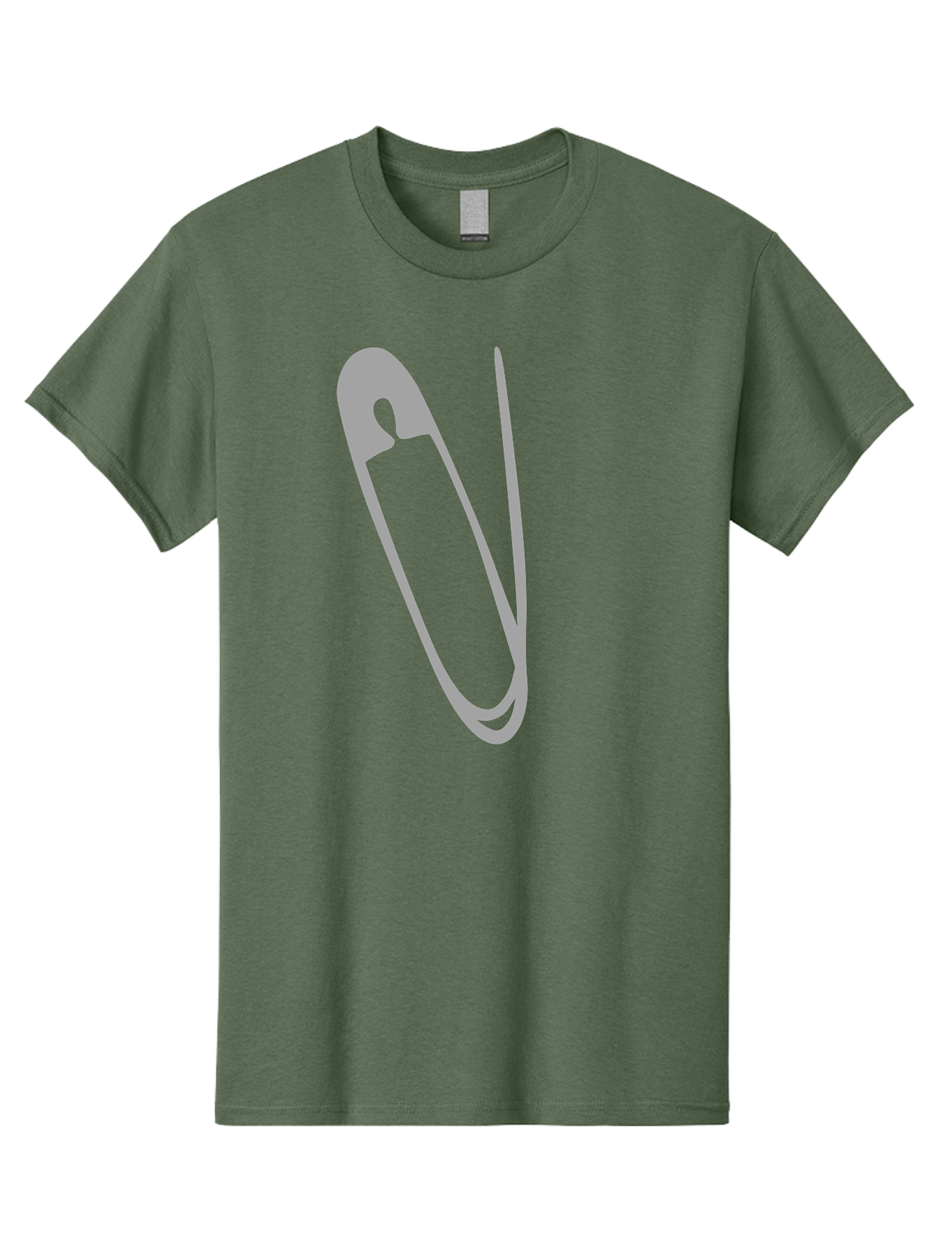 Safety-Pin Men'S Graphic Tee, 100% Cotton, Comfortable Casual Summer Wear, Machine Washable, Safety Pin, Gray Safety Pin, Pin Icon, Gray Icon, Simple Design, Minimalist Graphic, Safety Pin Illustration Aac095