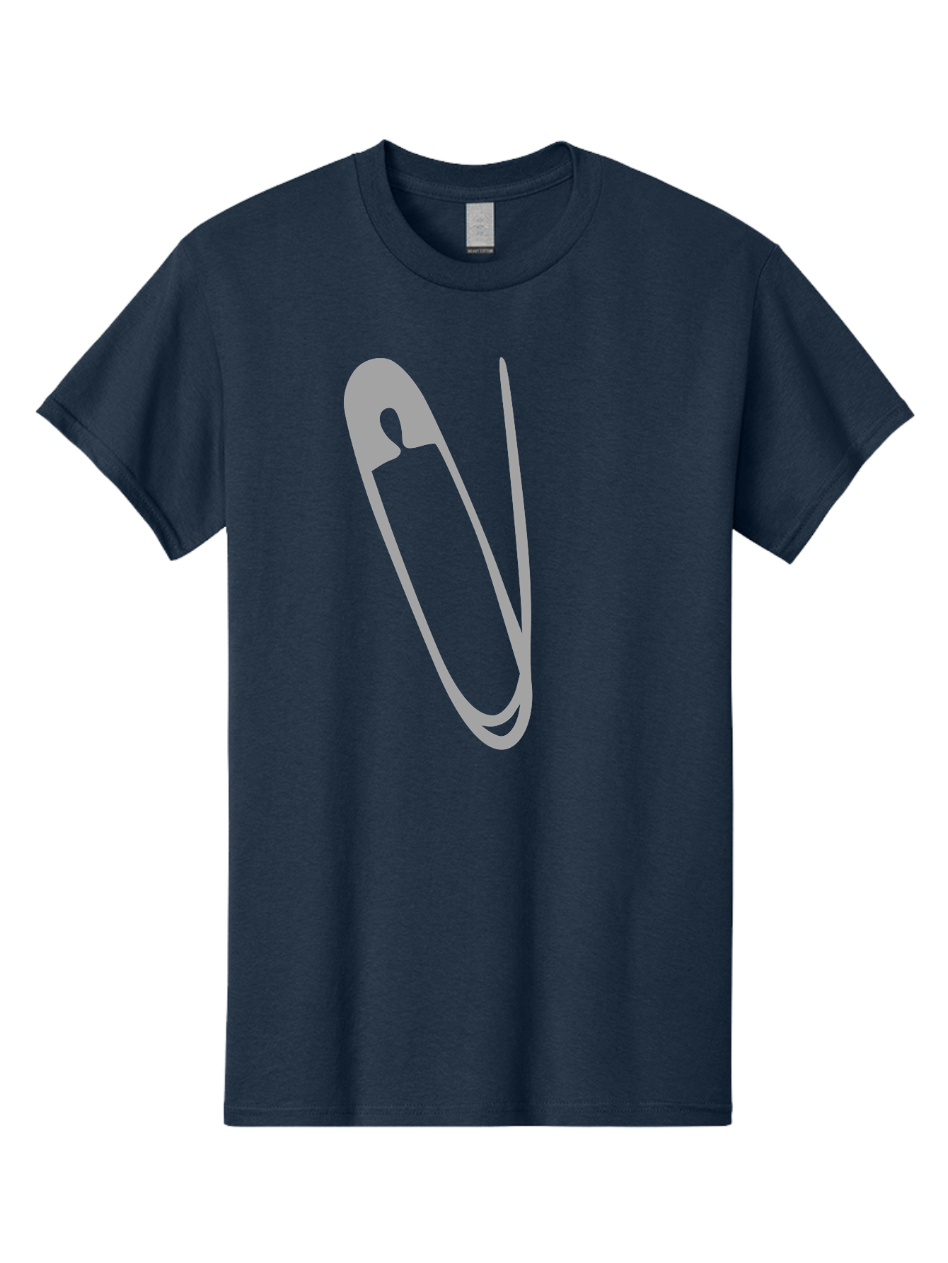 Safety-Pin Men'S Graphic Tee, 100% Cotton, Comfortable Casual Summer Wear, Machine Washable, Safety Pin, Gray Safety Pin, Pin Icon, Gray Icon, Simple Design, Minimalist Graphic, Safety Pin Illustration Aac095