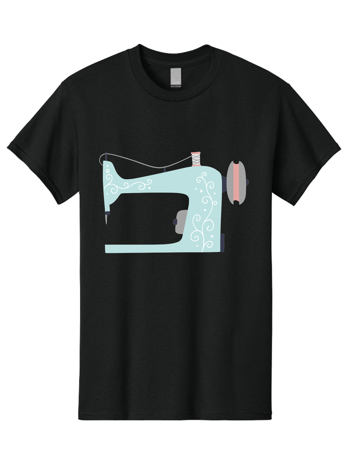 Sewing-Machine-2 Men'S Graphic Tee, 100% Cotton, Comfortable Casual Summer Wear, Machine Washable, Sewing Machine, Vintage Style, Floral Patterns, Pastel Colors, Sewing Equipment, Tailoring, Fashion Design, Textile Art, Embroidery Aac101