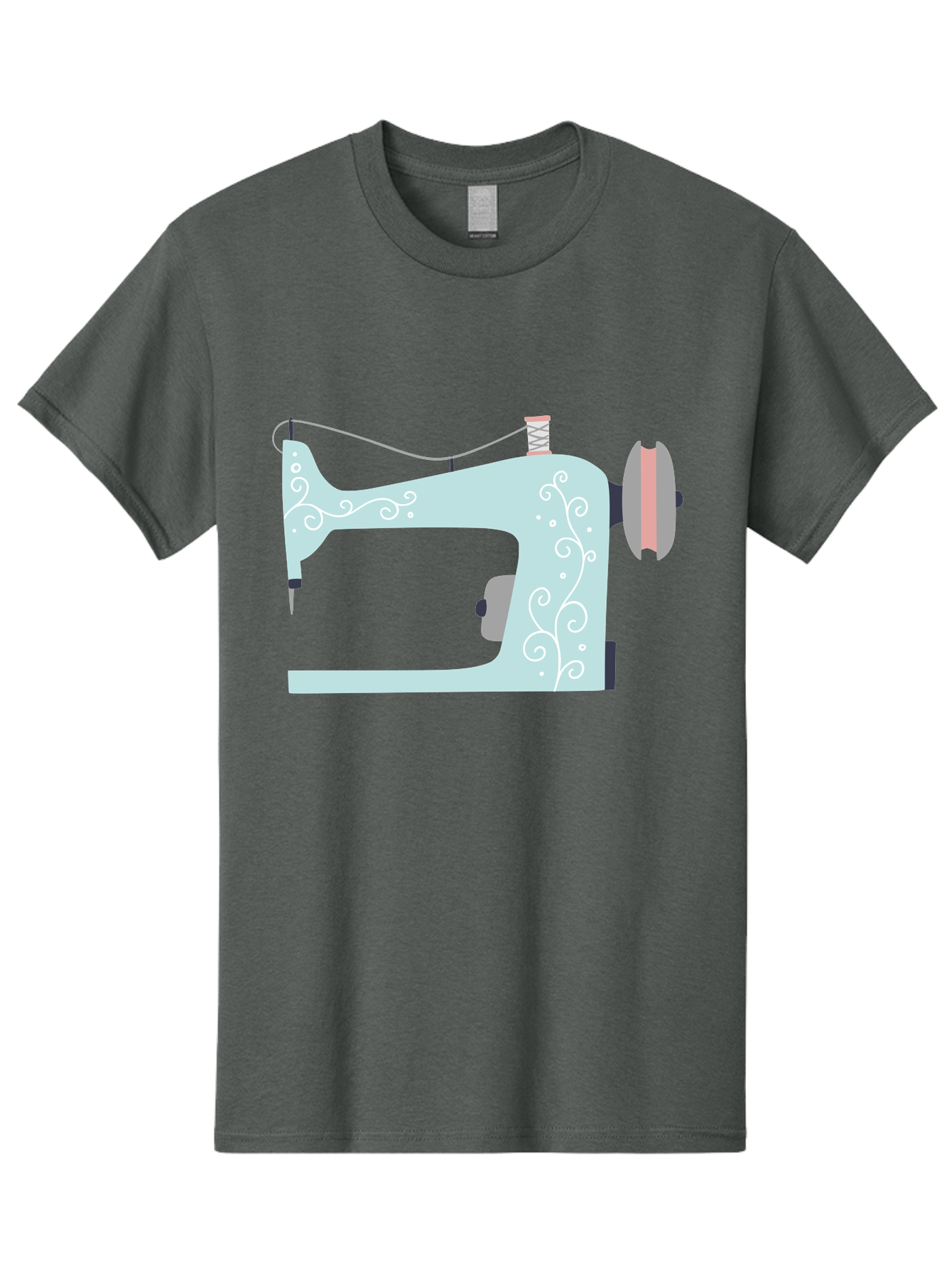 Sewing-Machine-2 Men'S Graphic Tee, 100% Cotton, Comfortable Casual Summer Wear, Machine Washable, Sewing Machine, Vintage Style, Floral Patterns, Pastel Colors, Sewing Equipment, Tailoring, Fashion Design, Textile Art, Embroidery Aac101