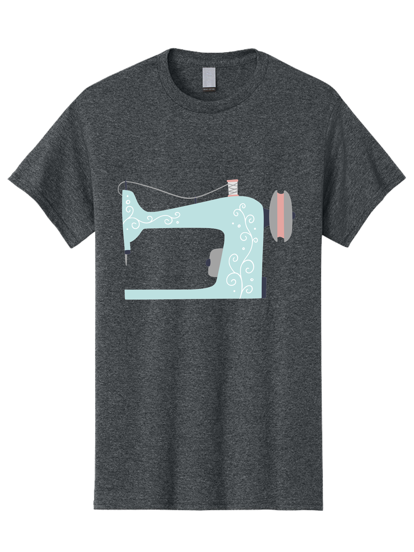 Sewing-Machine-2 Men'S Graphic Tee, 100% Cotton, Comfortable Casual Summer Wear, Machine Washable, Sewing Machine, Vintage Style, Floral Patterns, Pastel Colors, Sewing Equipment, Tailoring, Fashion Design, Textile Art, Embroidery Aac101